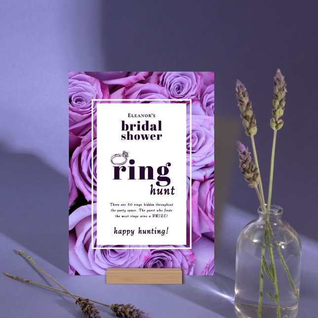 Purple Ring Hunt Bridal Shower Game Tabletop Card (Creator Uploaded)