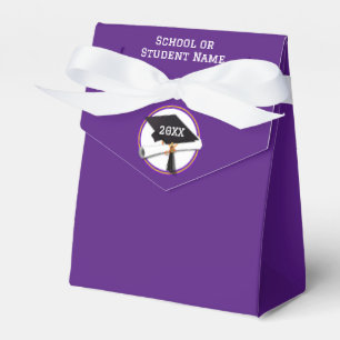 Purple Ring on Grad Cap Graduation Favor Boxes