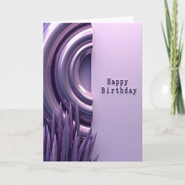 Purple Rings Birthday Card (Front)