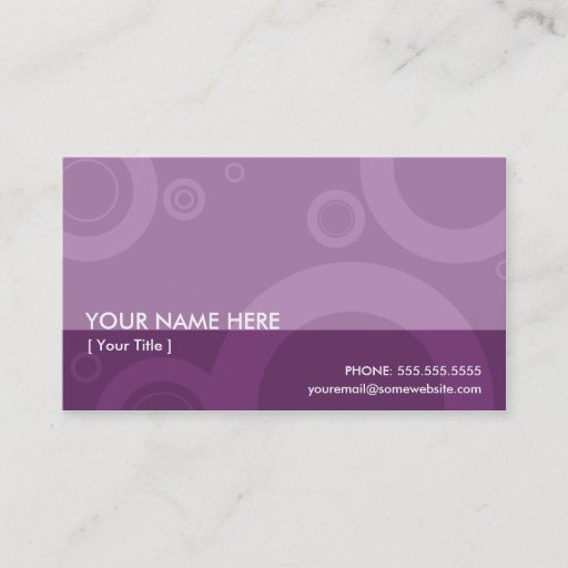 Customizable purple rings business card template