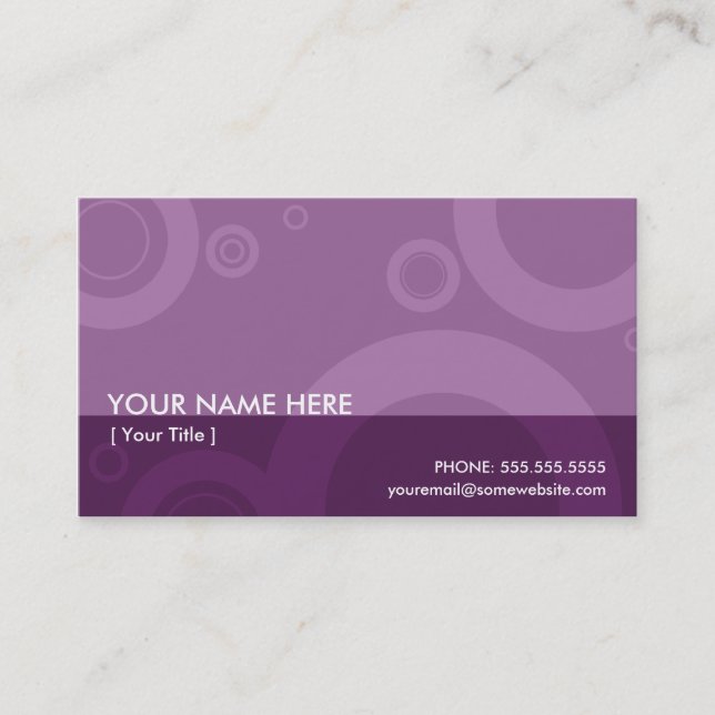 purple rings business card (Front)