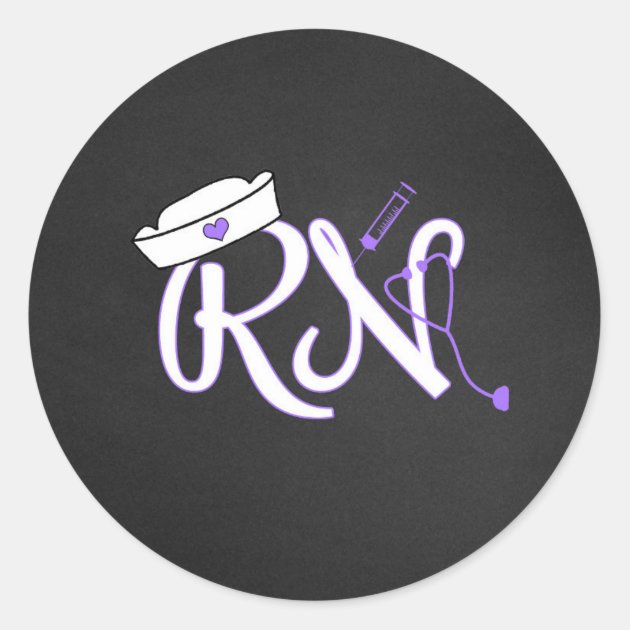 Purple RN Nurse Favor Sticker / Envelope Seal