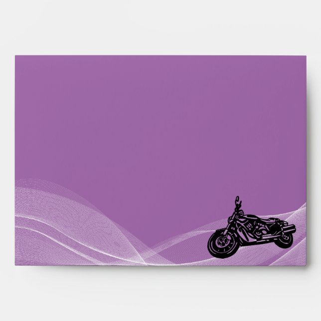 Purple road biker wedding envelope (Front)