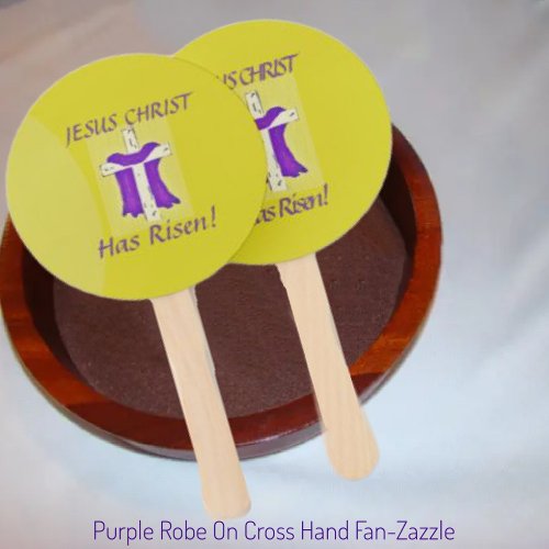 Purple Robe On Cross   Hand Fan