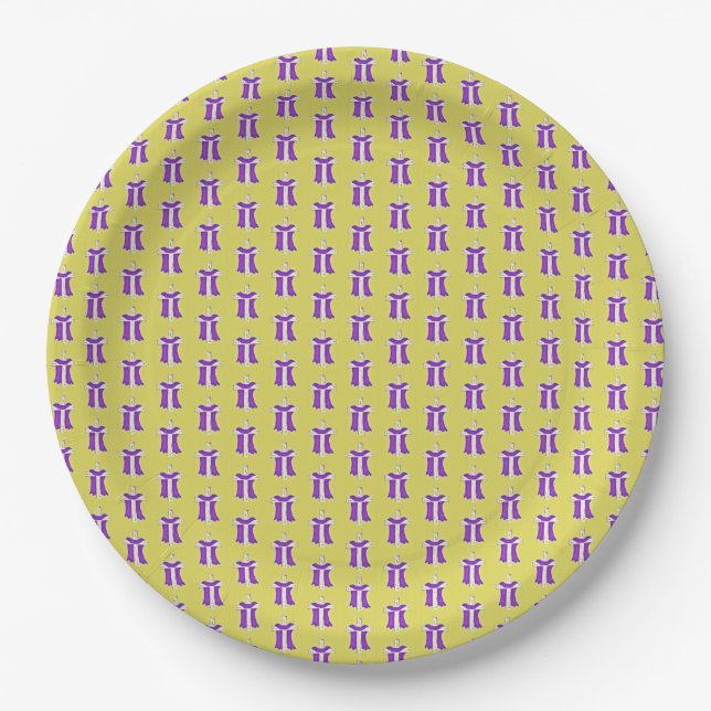 Purple Robe on Cross   Paper Plates (Front)
