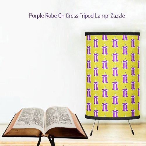 Purple Robe on Cross   Tripod Lamp