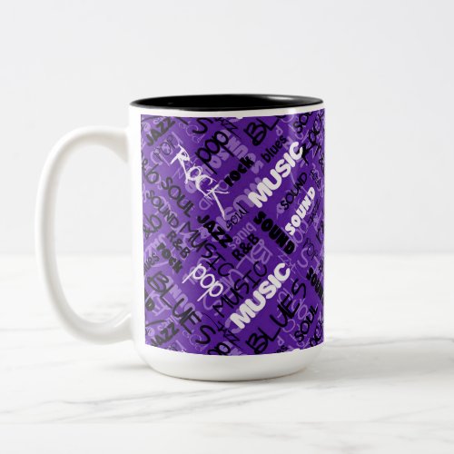 Purple Rock Pop R  B Music Two_Tone Coffee Mug