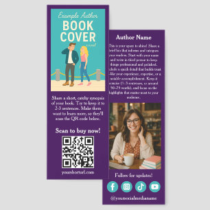 Purple Rom-Com Book and Author Bookmark