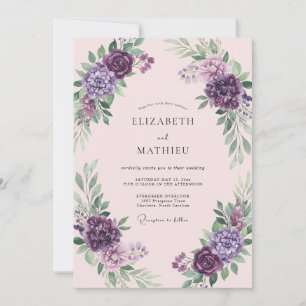 Purple Romantic Spring Wedding Invitation