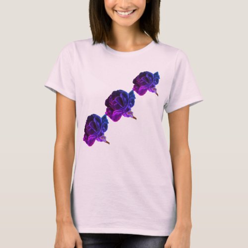Purple Rose Abstract Art T_Shirt