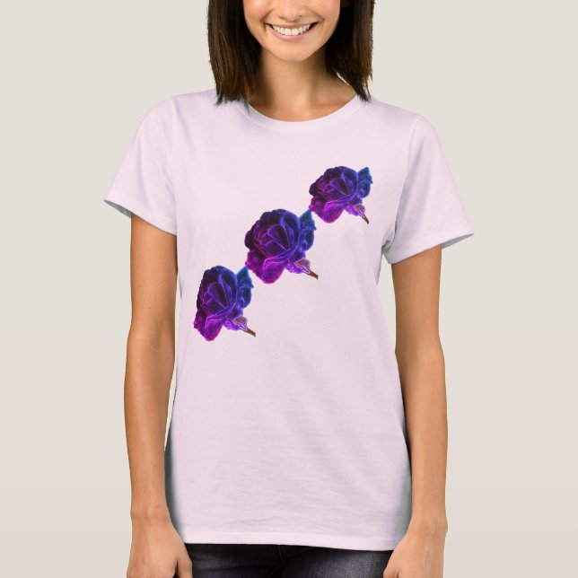 Purple Rose Abstract Art T-Shirt (Front)