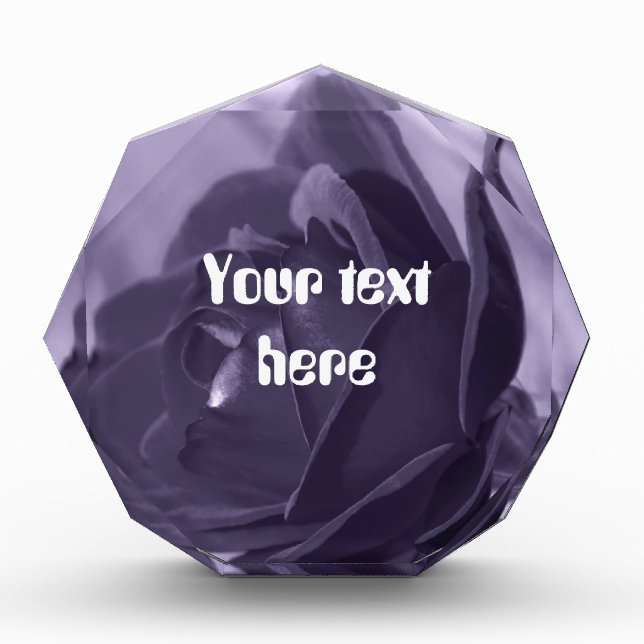 Purple Rose Acrylic Award - Customized (Front)
