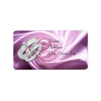 Purple Rose Address Wedding Labels
