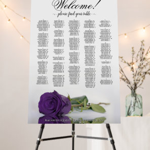 Purple Rose Alphabetical Seating Chart Welcome Foam Board