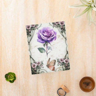 Purple rose and butterfly mini binder