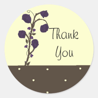 Purple Rose and Chocolate Thank You Classic Round Sticker
