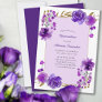 Purple Rose and Gold Leaf Elegant Quinceanera Invitation