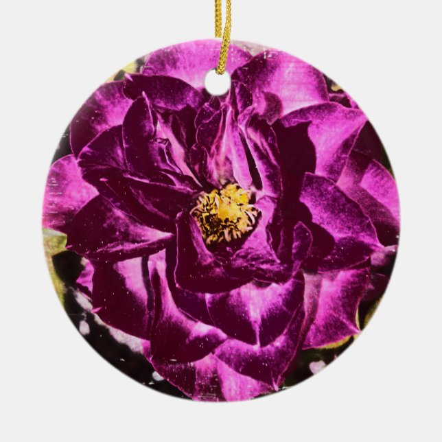 Purple rose and Teddy Bear sunflower ornament (Front)