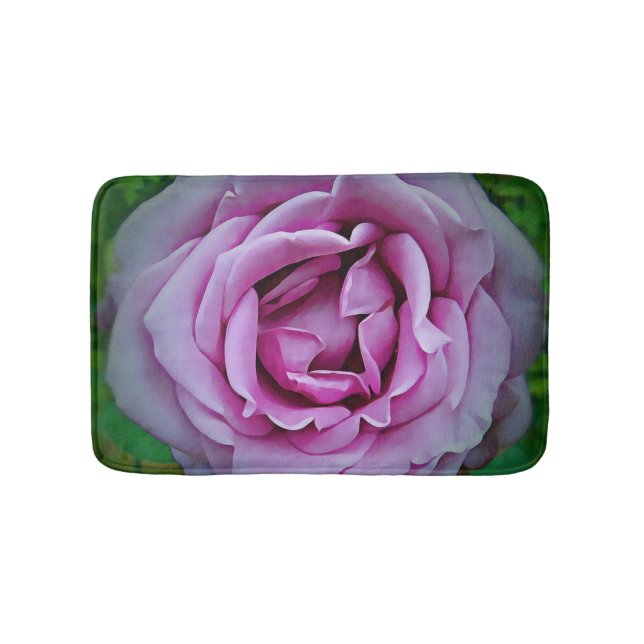 Purple Rose Art Bathmat Rug (Front)