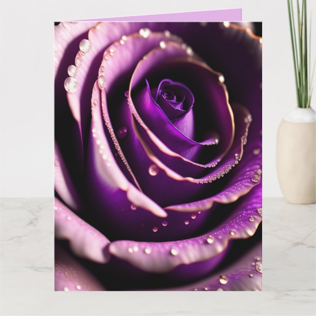PURPLE ROSE ART BIRTHDAY Greeting Card (Front)