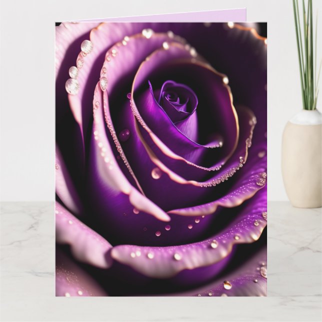PURPLE ROSE ART BIRTHDAY Greeting Card (Front)