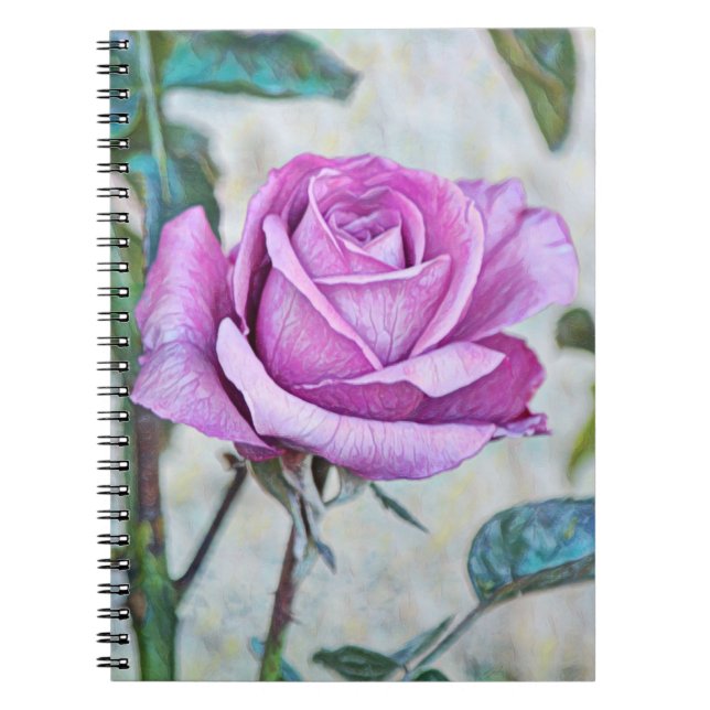 Purple Rose Art from Gertie's Garden Notebook (Front)