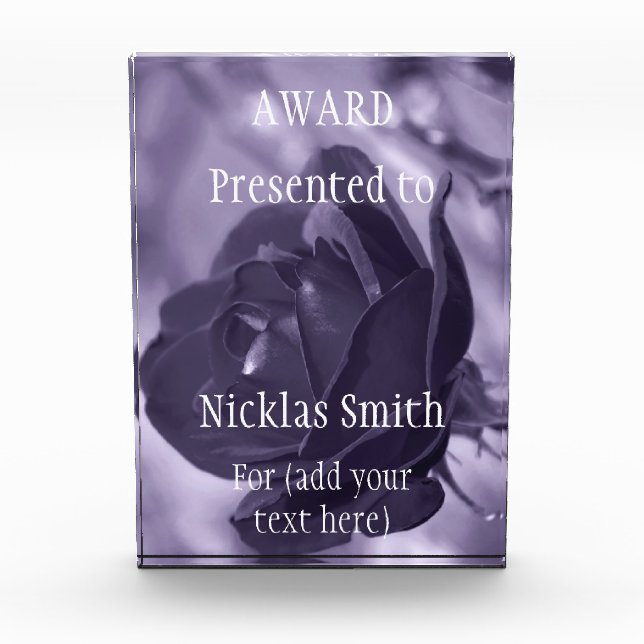 Purple Rose Award - Customized (Front)