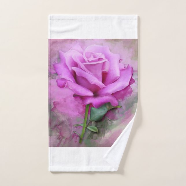 Purple rose bath hand towel. hand towel  (Hand Towel)