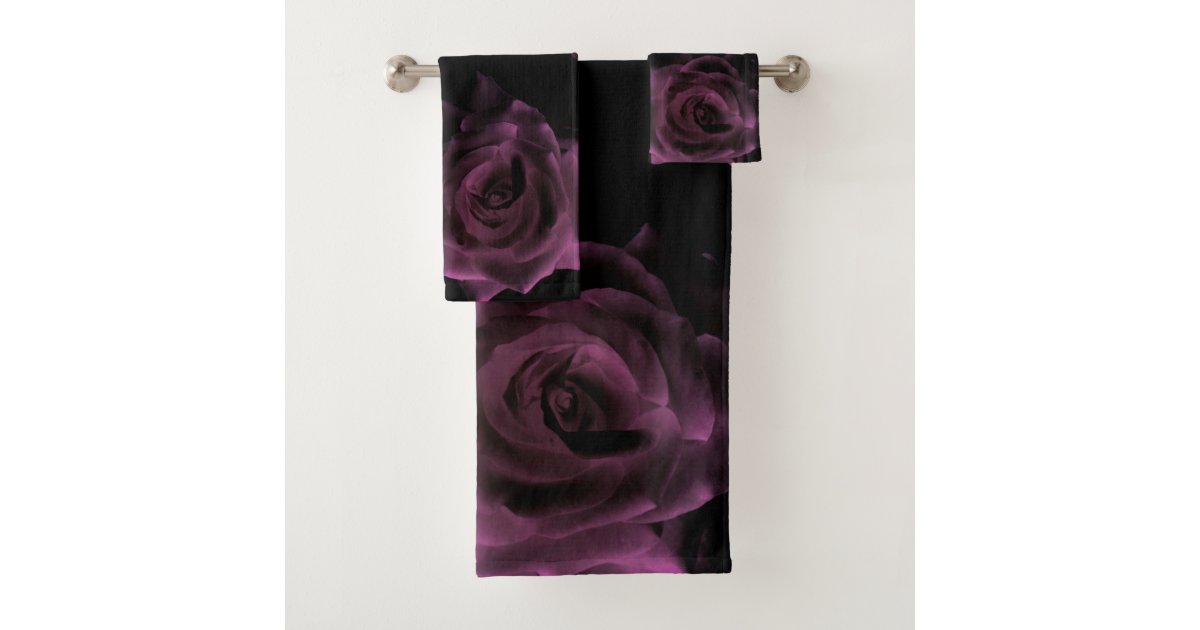 Purple Rose Bath Towel Set Zazzle