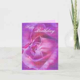 Purple Rose Birthday Card
