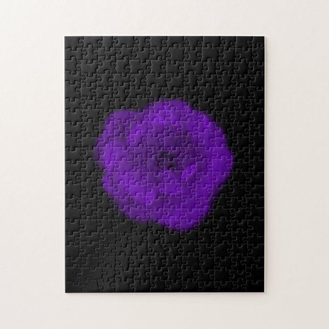 Purple Rose. Black Background. Jigsaw Puzzle (Vertical)