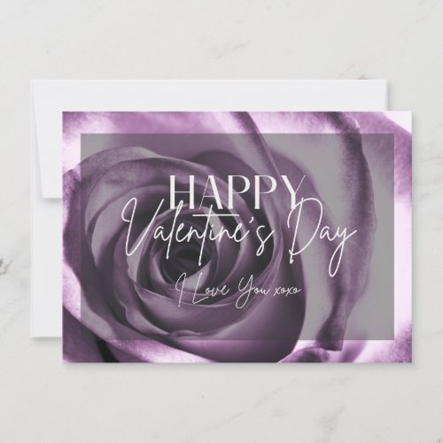 Purple Rose Blossom Happy Valentines Day Card