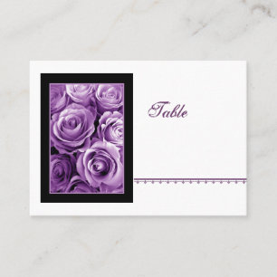 PURPLE Rose Bouquet Place Card - Wedding Reception