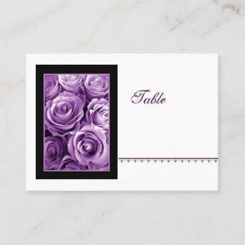 PURPLE Rose Bouquet Place Card - Wedding Reception Business Card