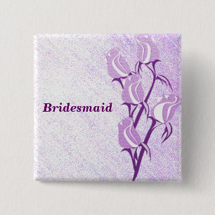 Purple Rose Bridesmaid Button Pin