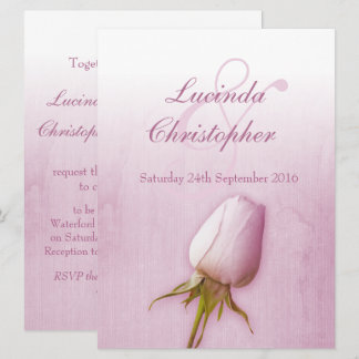 Purple rose bud lilac wedding large invitation