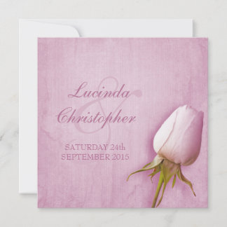 Purple rose bud lilac wedding square invitation
