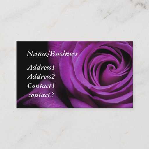 Customizable Purple Rose Business Card