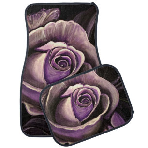 Purple Rose Car Floor Mat
