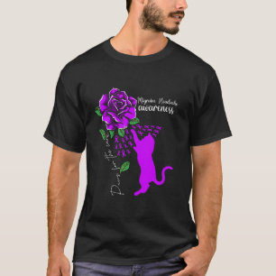 Purple Rose Cat Paws For Cure Migraine Headache Aw T-Shirt