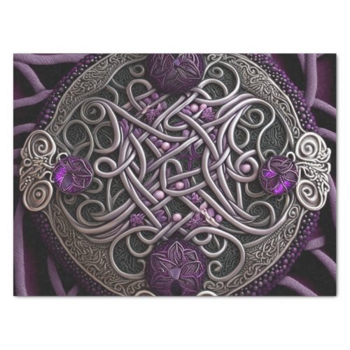Purple Rose Celtic Knot Wrapping Paper