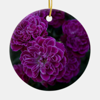 Purple Rose Ceramic Ornament