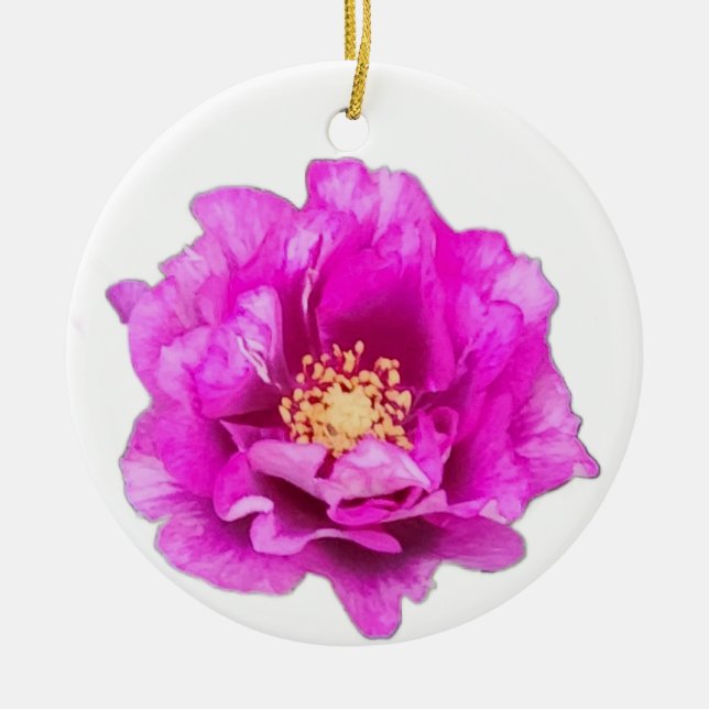 Purple Rose Ceramic Ornament (Front)