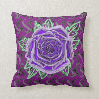 Purple rose checks your color custom throw pillow
