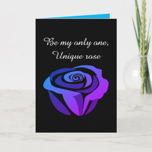 Purple rose dark valentine's day holiday card