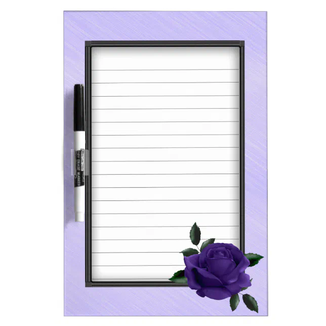 Purple Rose Dry Erase Board Zazzle