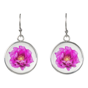 Purple Rose Earrings