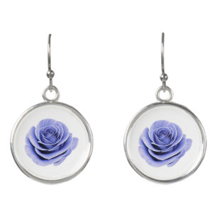 Purple Rose Earrings