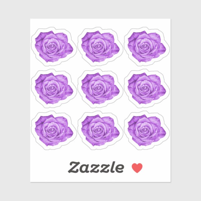 Purple Rose Elegant Floral Planner Scrapbook Sheet Sticker (Sheet)