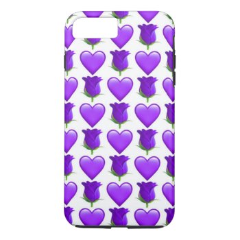 Purple Rose Emoji Iphone 8/7 Plus Phone Case by BryBry07 at Zazzle